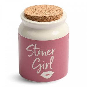 Stoner Girl Ceramic Stash Jar - Pink