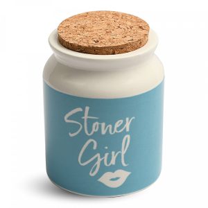 Stoner Girl Ceramic Stash Jar - Blue