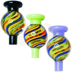 Glass Bubble Carb Cap - 3 Colour Swirl