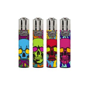 Clipper Colourful Skulls Lighters